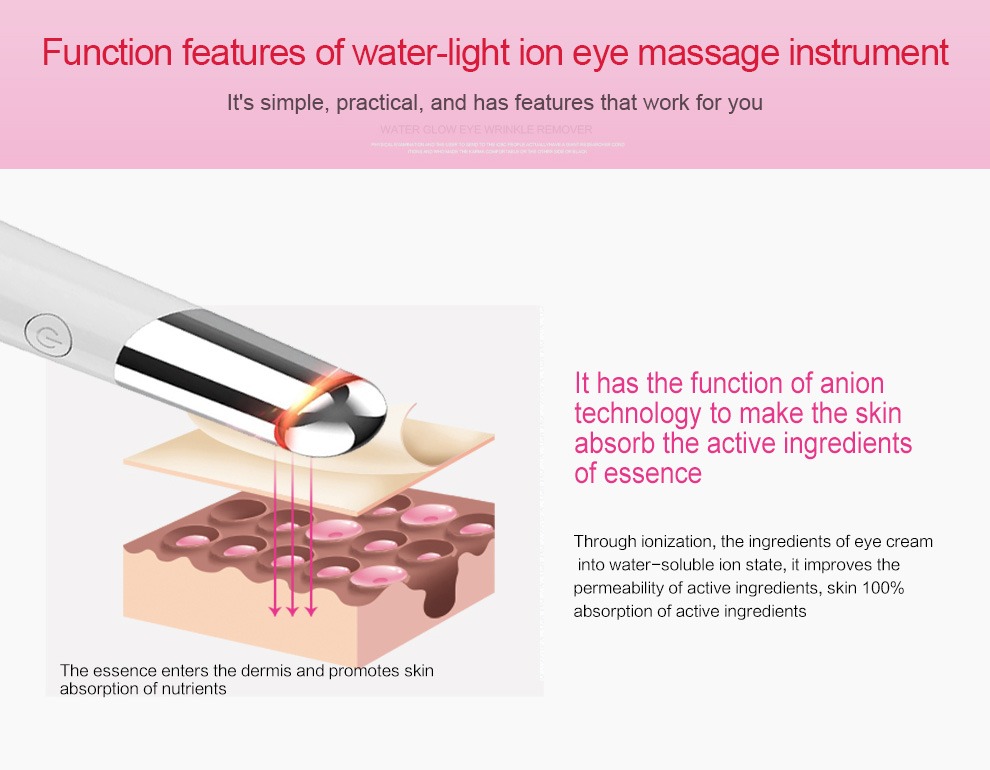 Beauty Eye Massager USB dobíjecí masážní přístroj na obličej Podrobnosti o zařízení péče o pleť