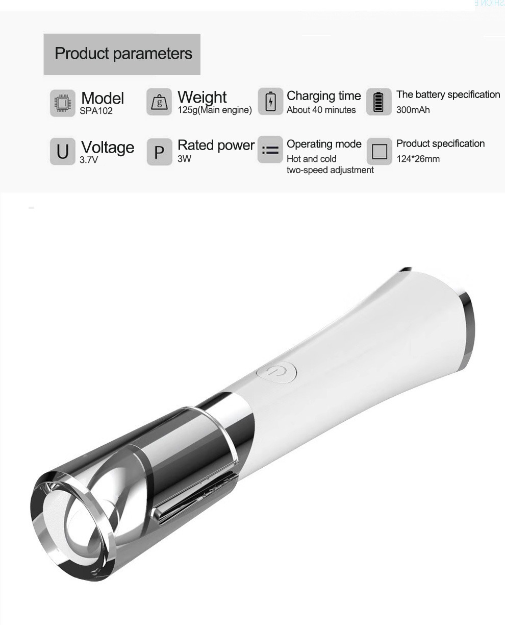 Beauty Eye Massager USB dobíjecí masážní přístroj na obličej Podrobnosti o zařízení péče o pleť