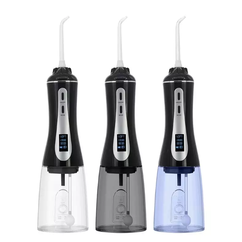 Výkonný bezdrátový 350ml vodní dentální flosser přenosný orální irigátor s OLED displejem s 5 tlakovými režimy
